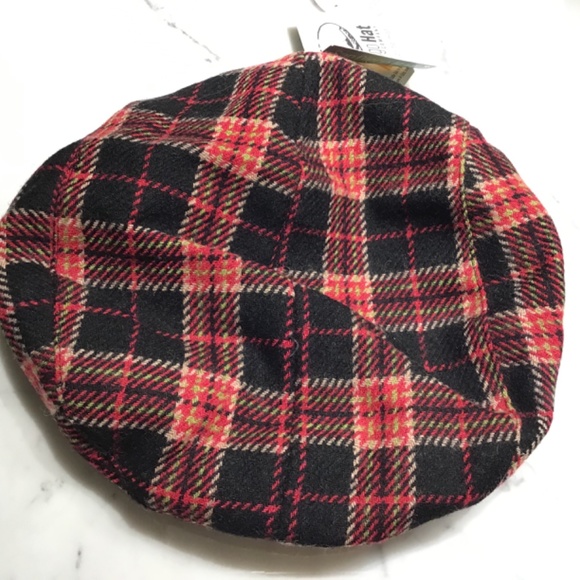 NWT Wool Plaid Newsboy Hat - Picture 2 of 5